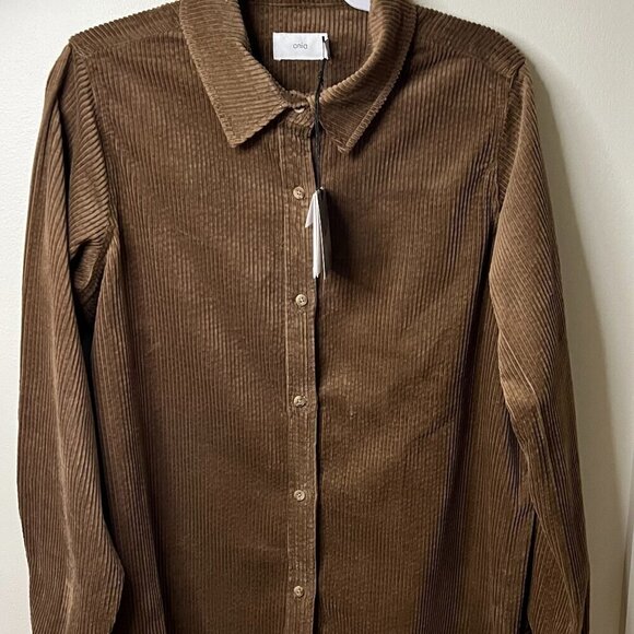Onia Jumbo Corduroy Overshirt Men's | Bison  Color Size L - Picture 3 of 7